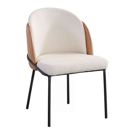 CADEIRA GIRUÁ CARAMELO E NUDE TECIDO