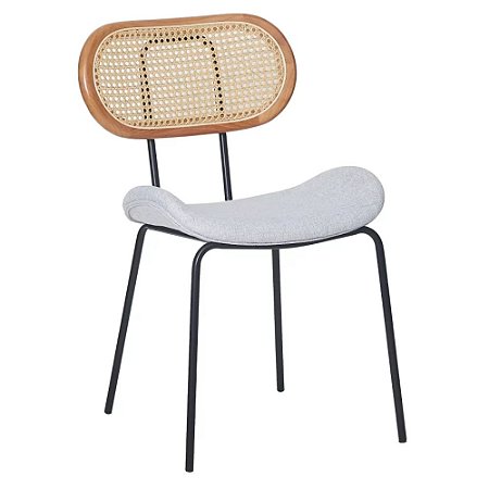 CADEIRA VENTANIA BASE PRETO CINZA TECIDO