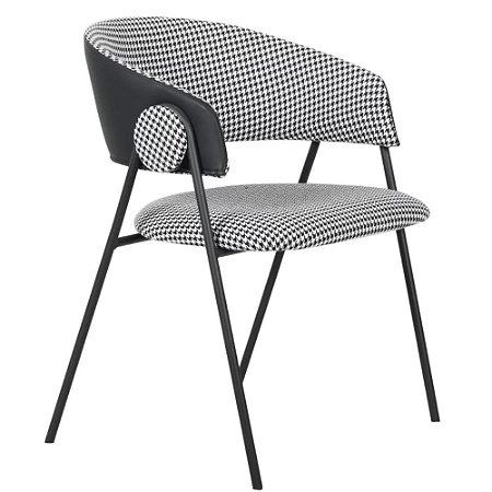 CADEIRA MALLET BASE PRETO PIED DE POULE PRETO