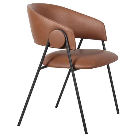 CADEIRA MALLET BASE PRETO CARAMELO PU