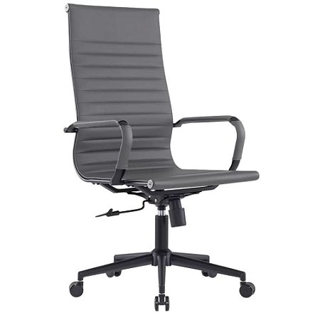 CADEIRA SERPA BLACK PRESIDENTE CINZA