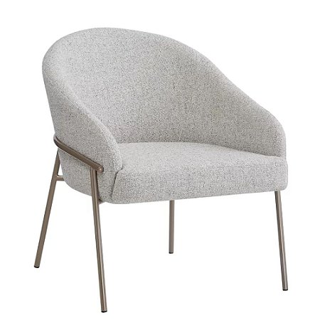 POLTRONA VIDEIRA BASE CHAMPAGNE LINHO RUSTICO CLARO