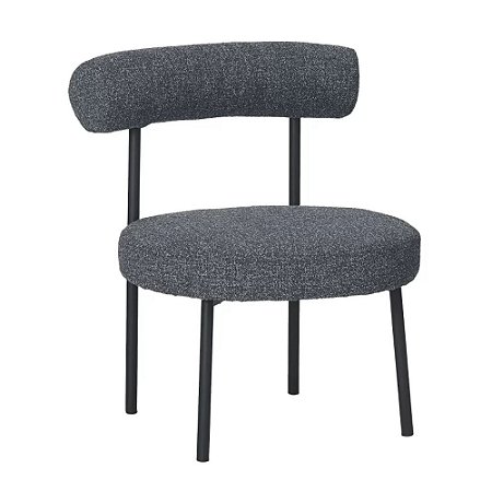 POLTRONA CAMBARÁ BASE PRETO LINHO GRAFITE