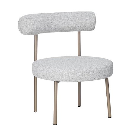 POLTRONA CAMBARÁ BASE CHAMPAGNE LINHO CLARO