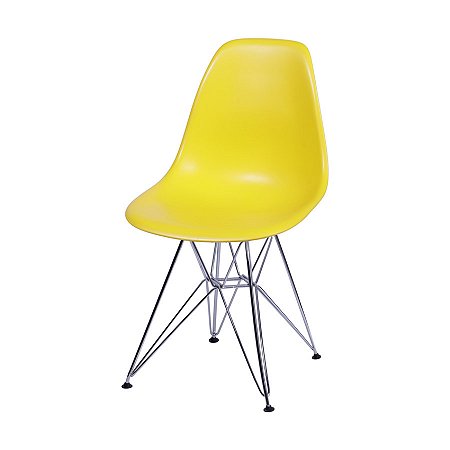 Cadeira Eames Sala de Reunião Jantar Escritório Base Cromada