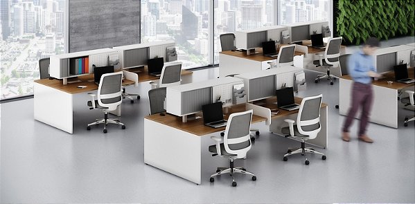 Escritório Moderno Estações Compartilhadas