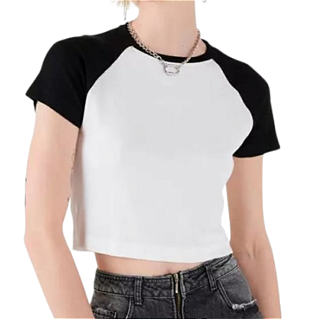 CAMISETA CROPEED RAGLAN GOLA C - 100% POLIESTER TAMANHO ÚNICO