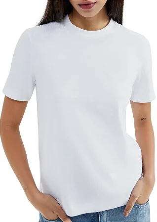 T-SHIRT FEMININO CLASSIC - GOLA C - 100% POLIESTER