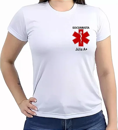 CAMISETA UNISSEX - ESTRELA DA VIDA SOCORRISTA - 100% POLIESTER