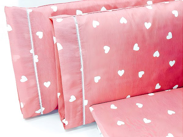 Jogo de Lençol 3 Peças Coração Queen