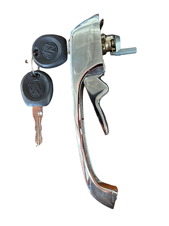 Maçaneta Externa Porta Dianteira Com Chave Cromada VW Kombi Clipper Após 77 Caminhões VW até 07