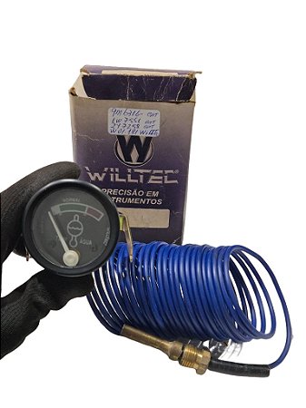 Relógio Indicador Temperatura Termômetro De Água Mecânico Visor 52mm cabo 5M Caterpillar Novo de Época