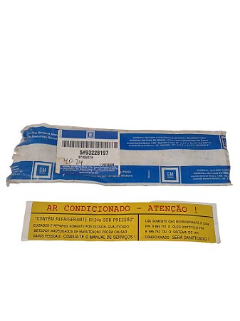 Etiqueta Sistema Ar Condicionado Vectra S10 Omega Original GM 93228197 Novo de Época