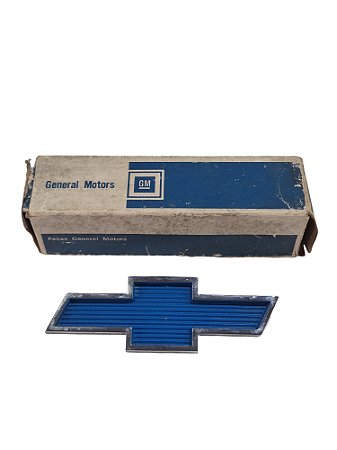 Emblema Gravata Chevrolet Azul Grade Opala 75 até 79 Original GM 7333268 7333269 Novo de Época