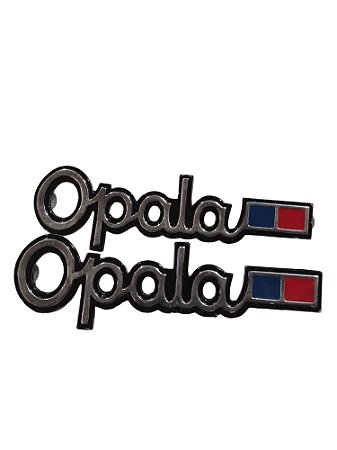 Par Emblema Metal Cromado Lateral Opala 75 até 79 Fixação Pino Com Rosca Novo de Época