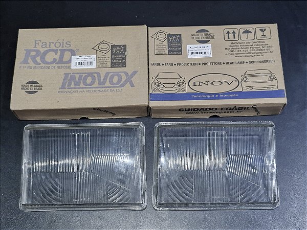 Par Lente Vidro Farol Lado Esquerdo Direito Chevette Chevy 83 até 93 Marca RCD LV197 LV198
