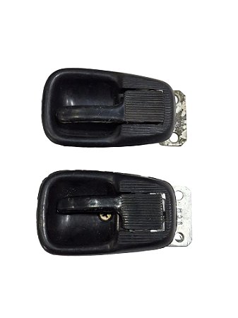 Par Maçaneta Interna Da Porta Completa Nylon Preta LD LE VW Fusca Variante TL Brasília Universal 22276 22277