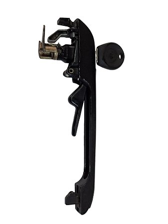 Maçaneta Externa da Porta Dianteira Com Chave Metal/Zamac Friso Preto Direita VW Gol GI 80 a 96 Saveiro GI 82/86 Morcego