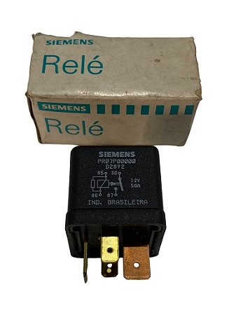 Relé Auxiliar Partida Frio 4 Terminais GM Opala VW Kombi 85 a 89 Original Siemens D2892 12V Novo de Época