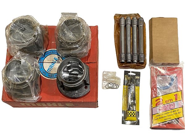Kit Jogo Motor Pistões Aneis Camisa STD VW Kombi Fusca Brasilia Variant Karmann Ghia 1600 de 69/83 Original MAHLE K70152