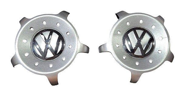 Par de Calota Central Miolo para Roda Esportiva do VW Golf 2008 C/ Botton 30120/2 C/Detalhe