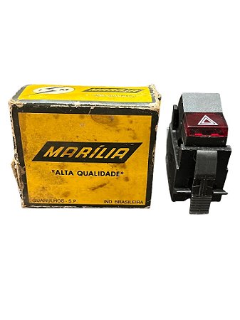 Botão Interruptor Pisca Alerta Emergência 12V Passat Caminhões VW 1983 a 1989 Original Marília IM11168