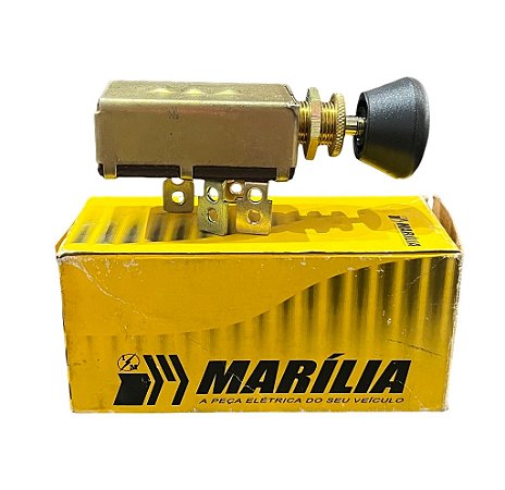 Interruptor Chave Luz Liga Desliga 3 Posições 4 T C/ Parafusos Brasília Fusca Kombi TL Variant Original Marília 11006