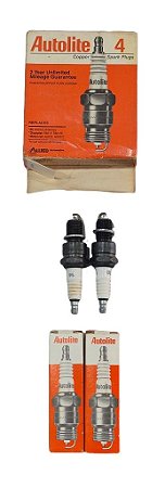 Par Velas de Ignição Autolite 64 Resistiva Ford VW Fiat GM Original Novo de Época
