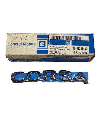 Emblema da Tampa Traseiro Porta-Malas do GM Corsa /2003 Original GM 93235132 Novo de Época
