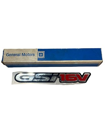 Emblema GSI 16V Tampa Traseiro Porta-Malas do GM Astra de 2000 a 2004 Original GM 93298751 Novo de Época