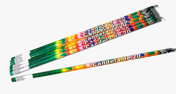 Candela Romana 20 Rajadas cores c/12