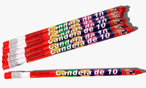 Candela 30cm 10 Rajadas cores c/12