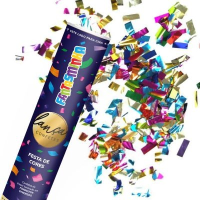 LANÇA CONFETE LAMINADOS   MULTICOR 30cm
