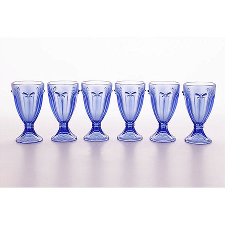 Jogo 06 taças água Borboleta azul – 240 ml