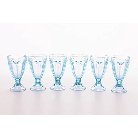 Jogo 06 taças água Borboleta blue – 240 ml