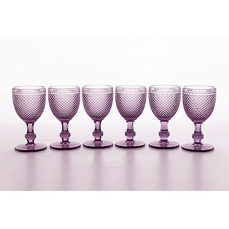 Jogo 06 taças para água Bico de jaca – violeta – 234 ml