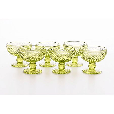 Jogo 06 taças sob Bico de Jaca verde – 220 ml