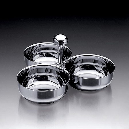 Petisqueira tripla Elegance inox 10 cm