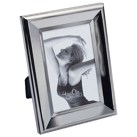 PORTA RETRATO DE AÇO PRATEADO 15X20CM