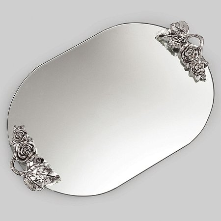 BANDEJA ESPELHADA COM ALÇA FORMA UVA