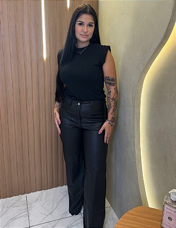 Calça Courino Preta