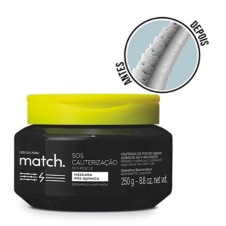 MASCARA CAPILAR PÓS QUIMICA MATCH SOS CAUTERIZAÇÃO 250 ML