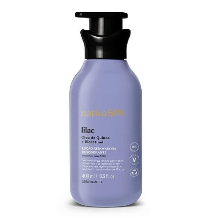 Loção Renovadora Desodorante Hidratante Corporal Nativa Spa Lilac 400ml
