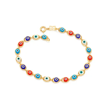 PULSEIRA BANHADA A OURO 18K OLHO NEGRO - TAM.19 5514131914