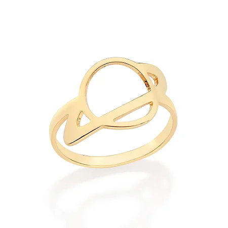 ANEL PLANETA SATURNO BANHADO A OURO 18K