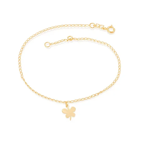 TORNOZELEIRA BANHADA A OURO 18K COM BORBOLETA - TAM.25 5506112500