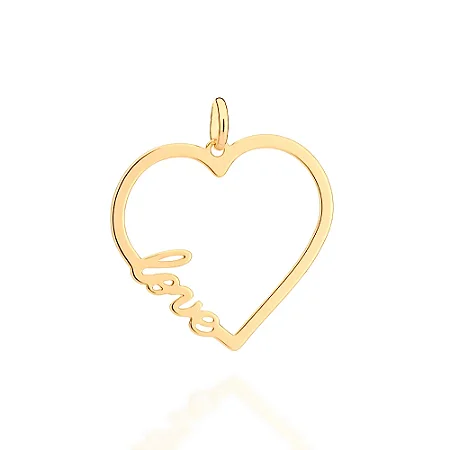 PINGENTE CORAÇÃO LOVE BANHADO A OURO 18K - TAM.ÚNICO 5426610000