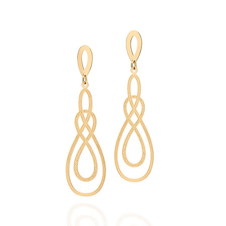 Maxi brinco gotas banhado a ouro 18k - tam.único 5254390000