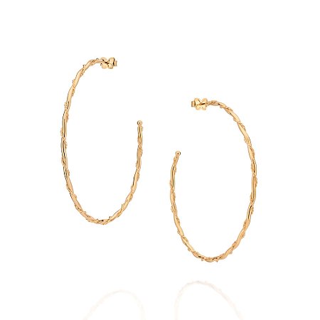 Brinco argola torcida banhado a ouro 18k - tam.único 5271560000