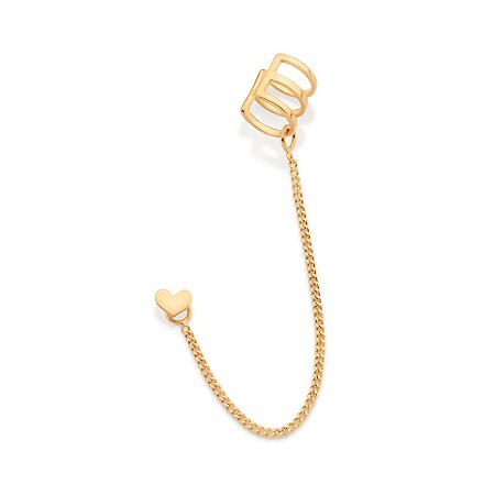 Brinco coração com piercing de pressão banhado a ouro 18k - tam.único 5270730000